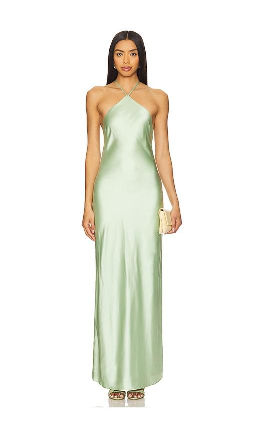 line & dot x revolve kira maxi dress in sage. - size l (also in m, s, xl, xs)