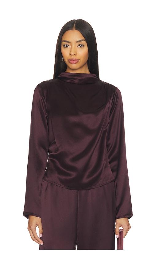 line & dot x revolve petrea long sleeve top in purple. - size s (also in xs)