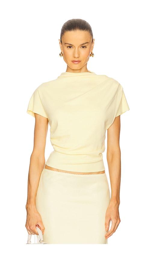 line & dot x revolve walker draped top in lemon. - size m (also in s, xs)