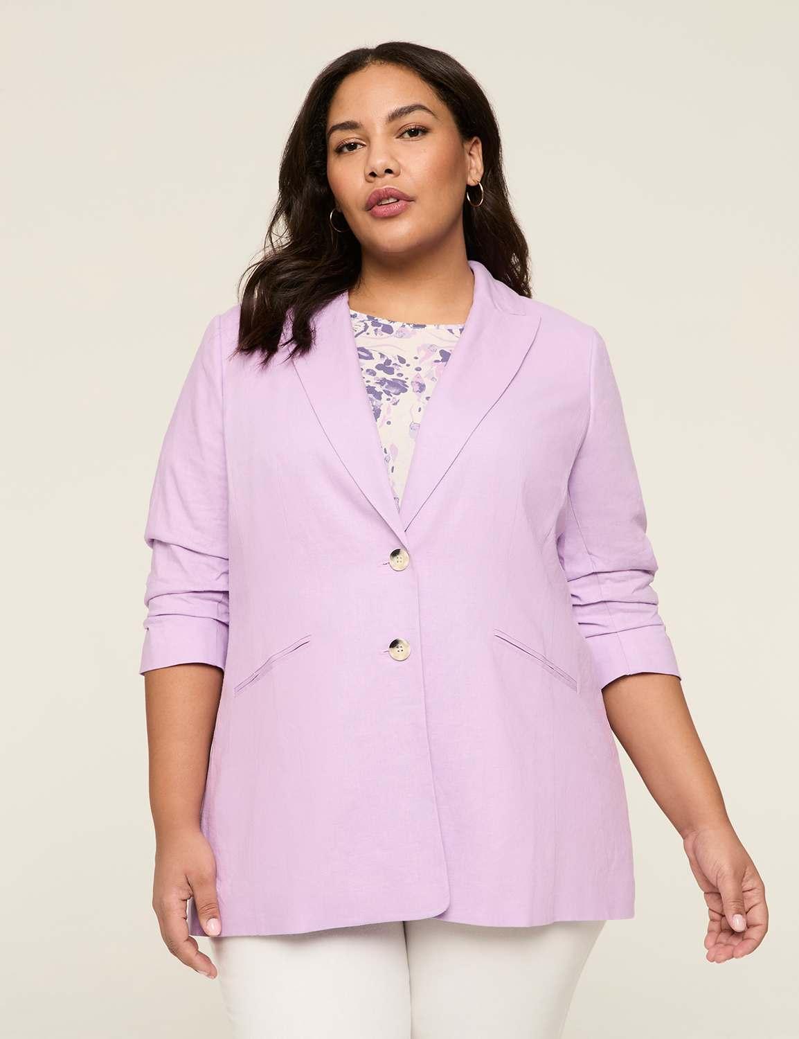 linen 3/4-sleeve jacket