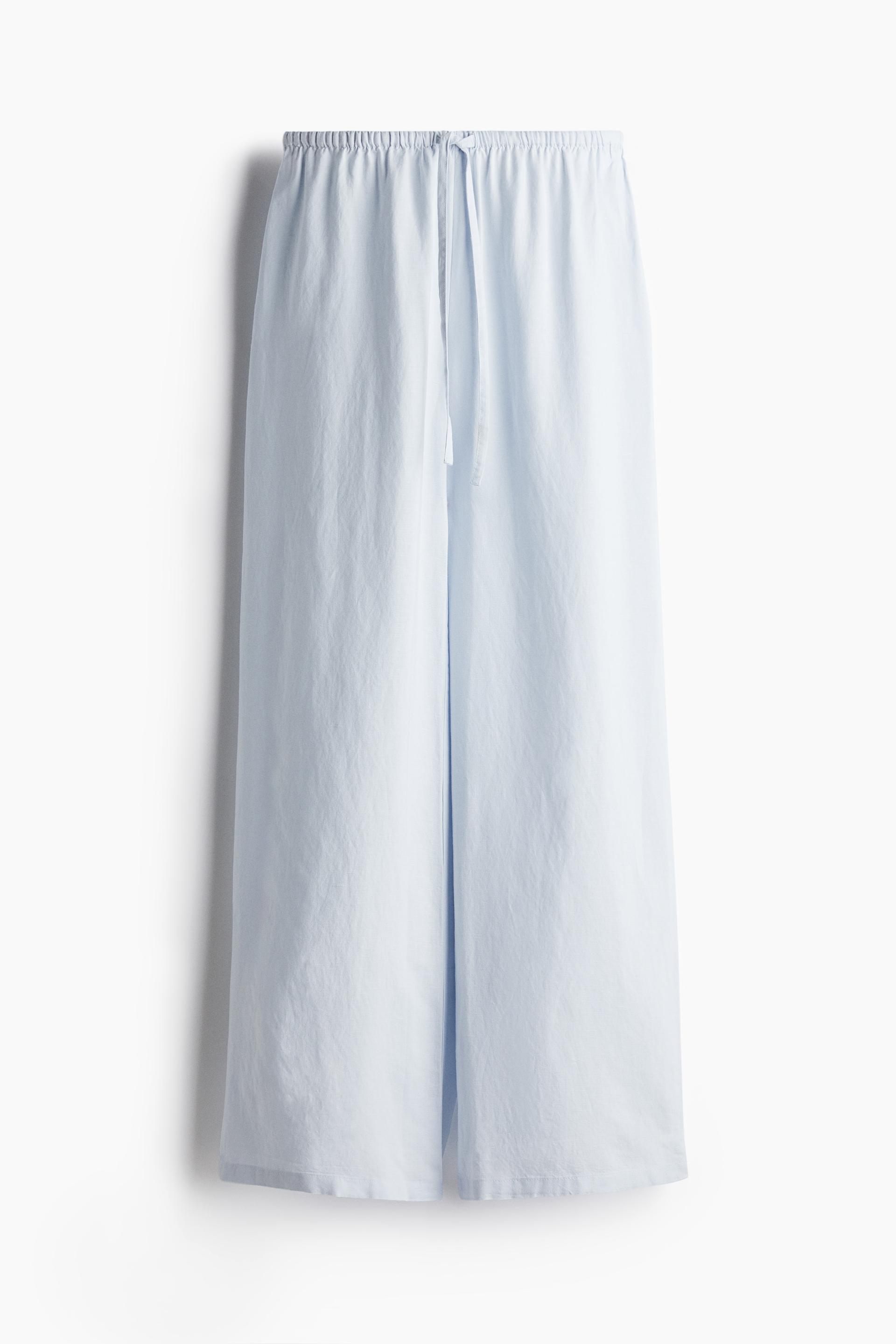 linen-blend drawstring pants