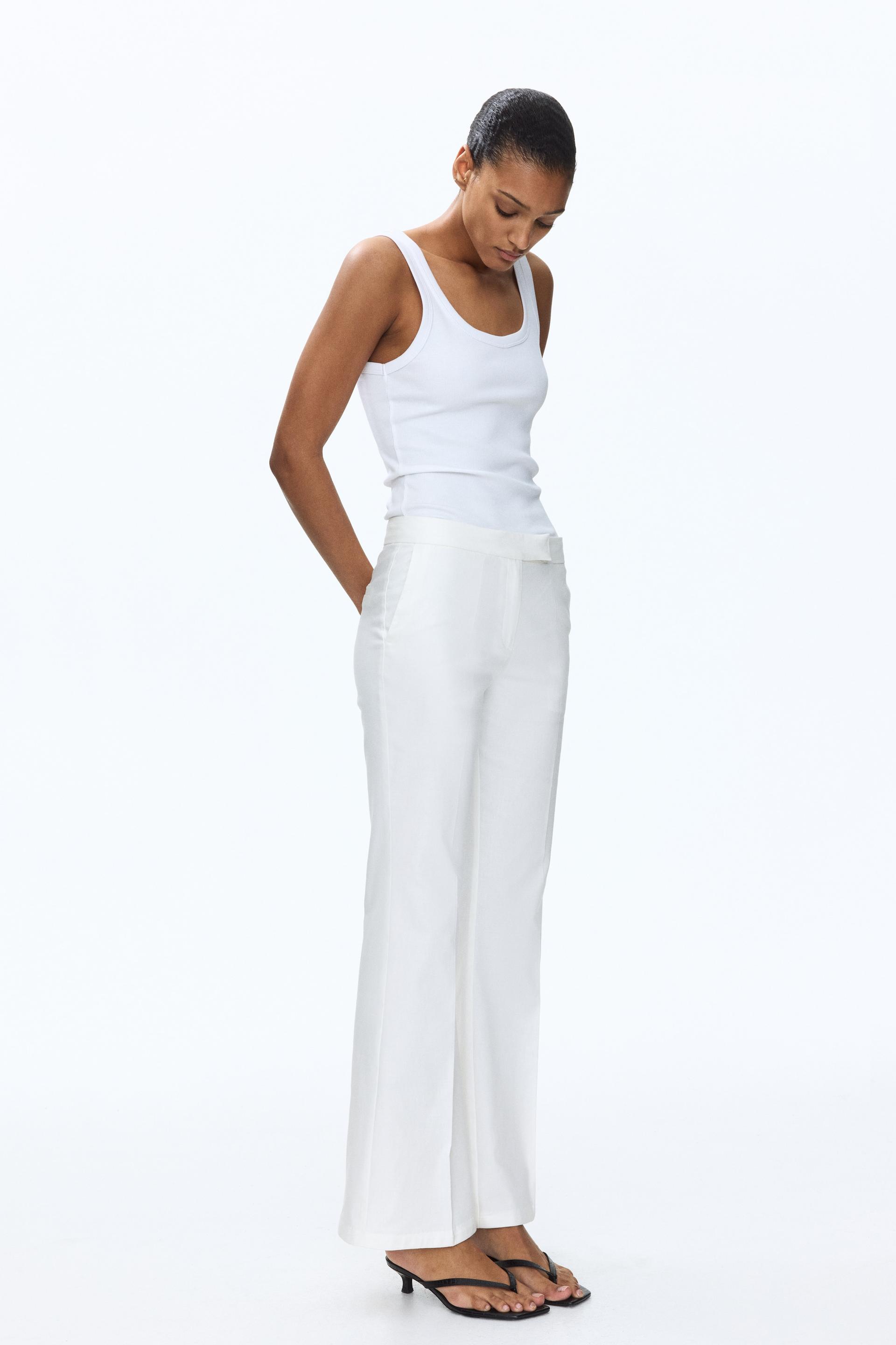 linen-blend dress pants