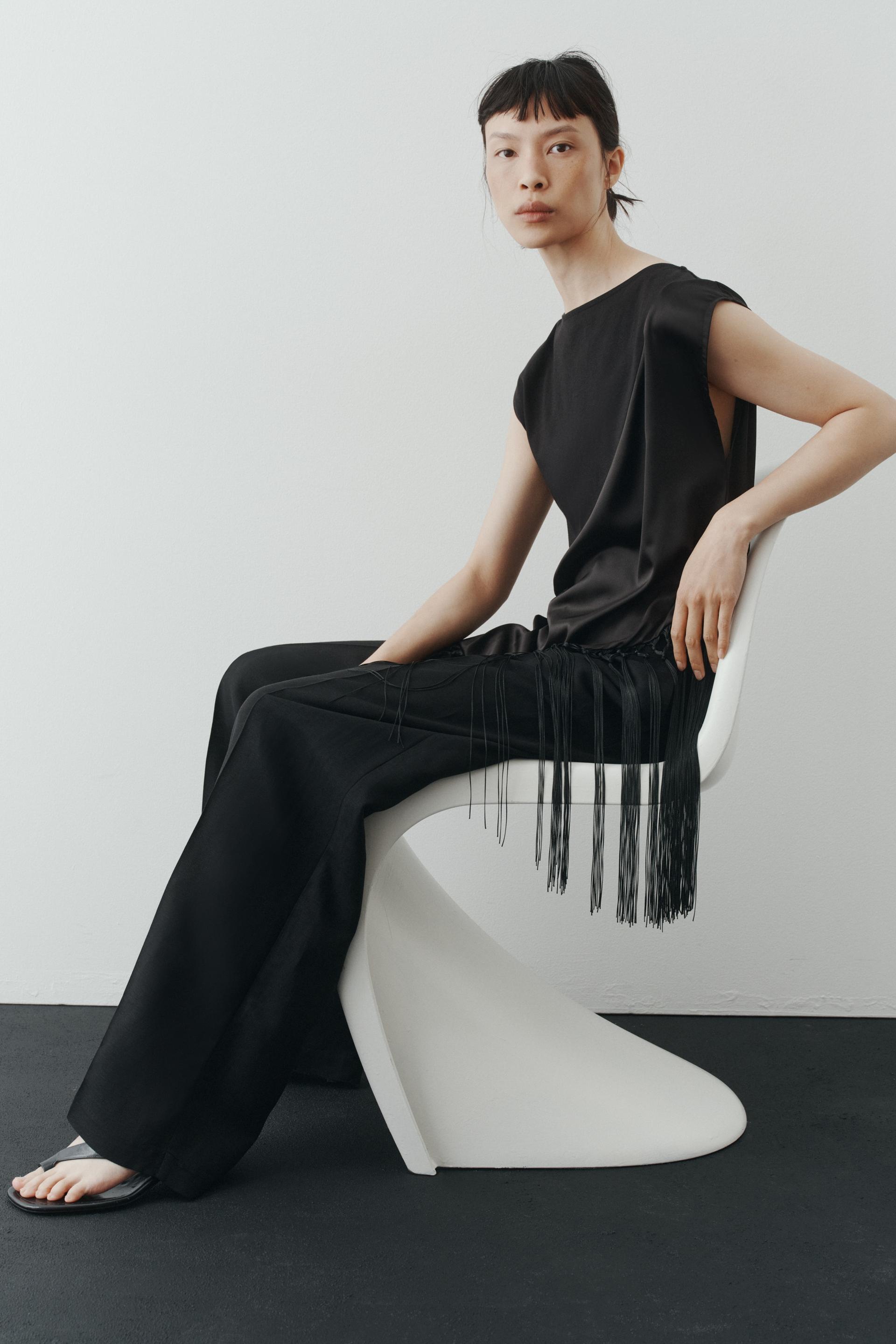 linen-blend dress pants