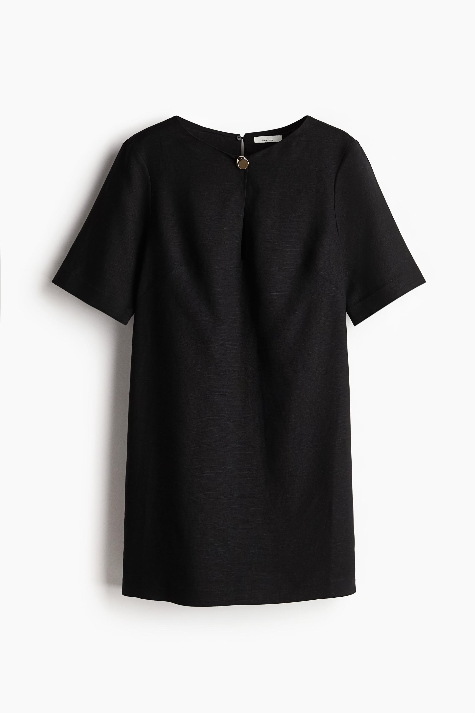 linen-blend dress
