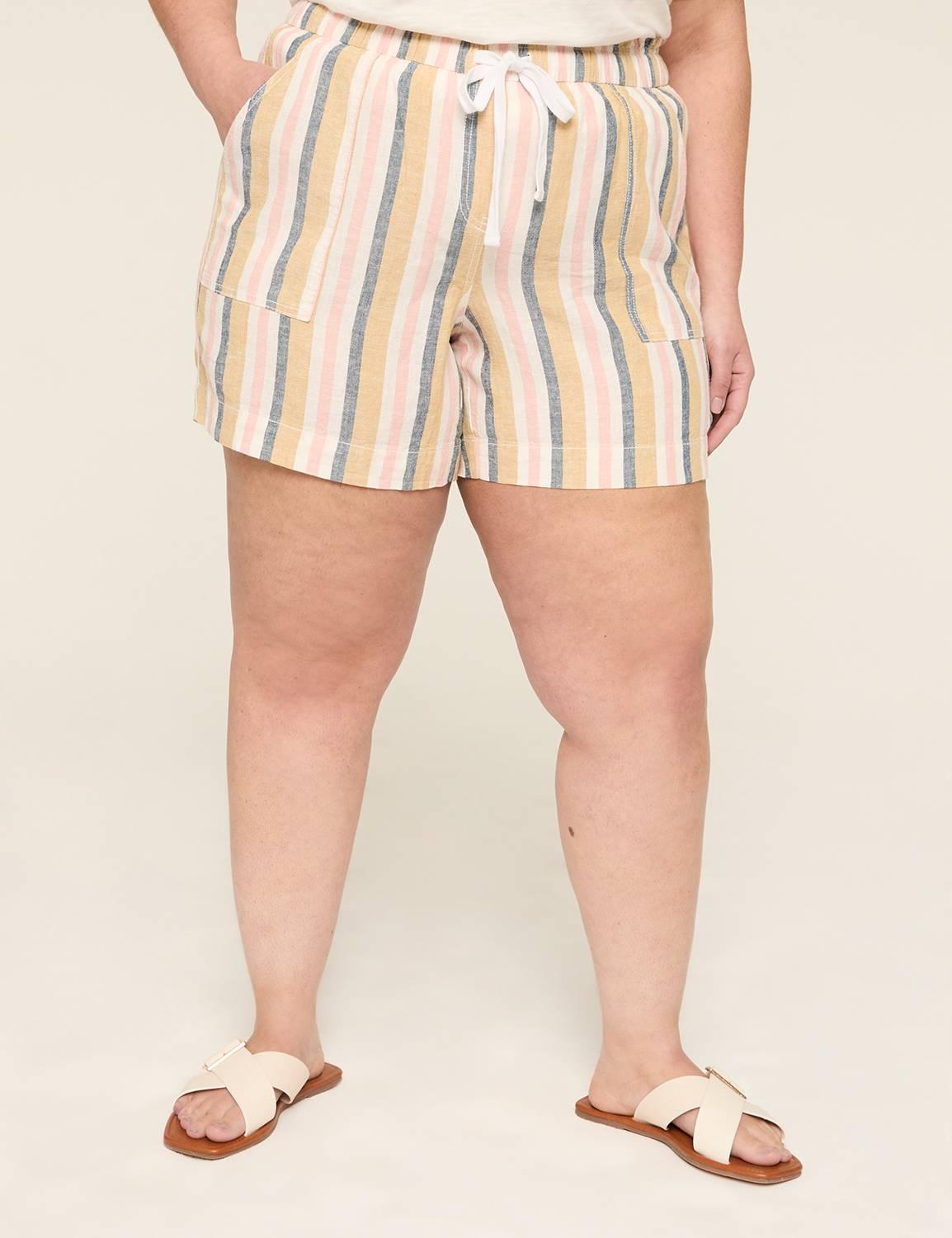linen-blend pull-on short