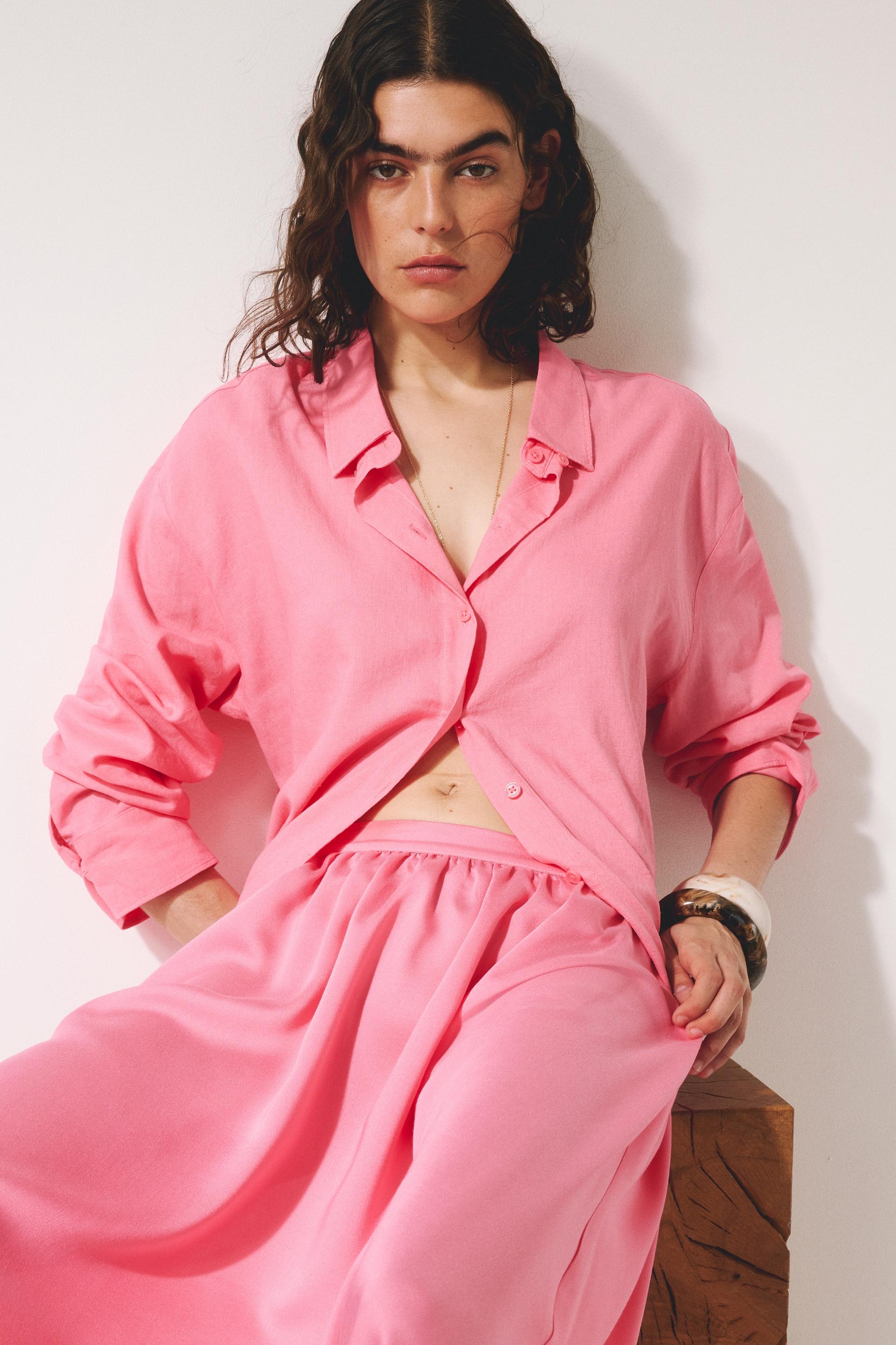 linen-blend shirt