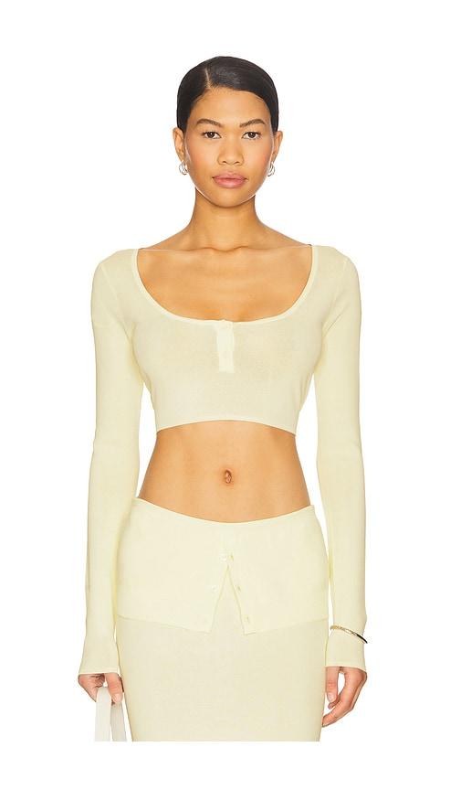 lioness amour crop top in lemon. - size l (also in m, xl)