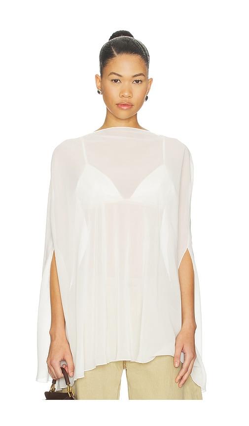 lioness aura poncho in white. - size l (also in s, xs, m, xl)