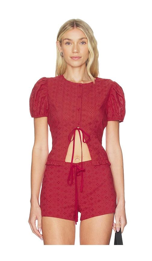 lioness bardot top in red. - size l (also in s, xxs, xs, m, xl, xxl)