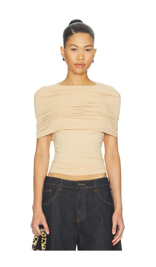 lioness bella vita top in beige. - size l (also in s, xxs, xs, m)