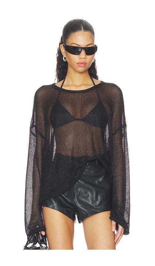 lioness bloom long sleeve top in black. - size m (also in xxs, xs, s)