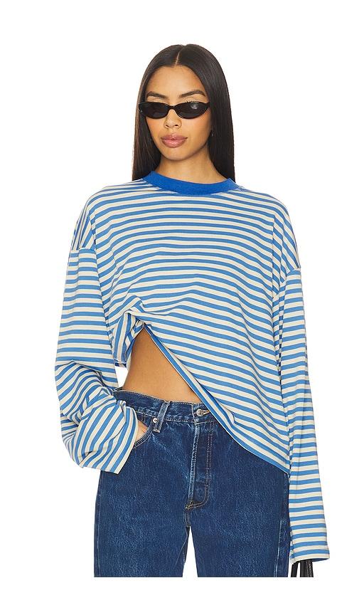 lioness bloom long sleeve top in blue. - size l (also in xxs, xs)