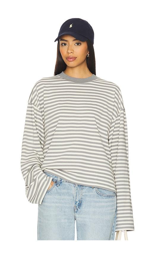 lioness bloom long sleeve top in grey. - size l (also in s, xxs, xs, m, xl, xxl)