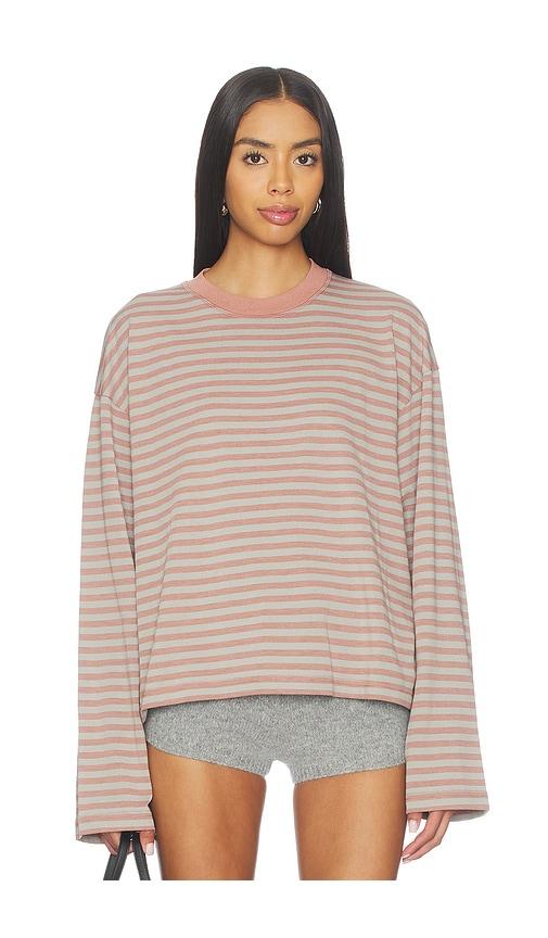 lioness bloom long sleeve top in rose,light grey. - size l (also in m, s, xl, xs, xxs)