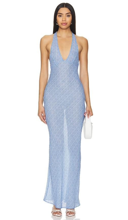 lioness carrie halter dress in blue. - size l (also in m)