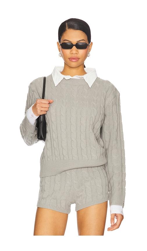 lioness coastal cable knit in grey. - size l (also in s, xl, xs)