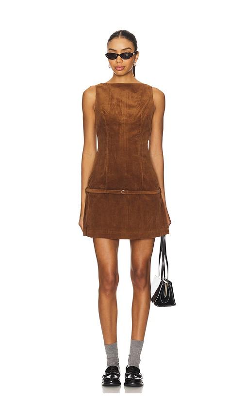 lioness cocquette mini dress in chocolate. - size s (also in xs)