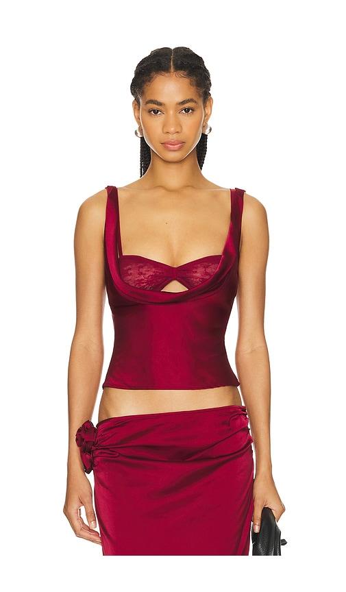 lioness delilah top in burgundy. - size l (also in xxs, xs, s, m, xl, xxl)