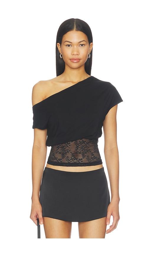 lioness etoile off shoulder top in black. - size l (also in xs, s, m, xl)