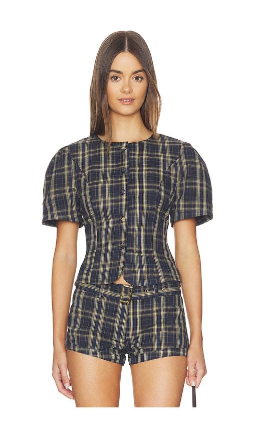 lioness femme blouse in navy,lemon. - size l (also in s, xxs, xs, m, xl)