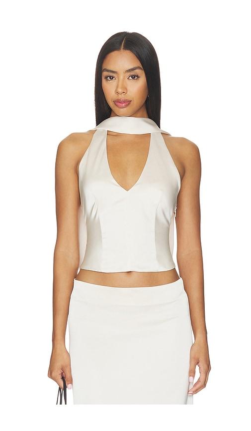lioness front row halter top in cream. - size l (also in m, s, xl, xxl)