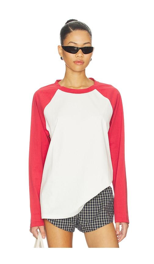 lioness kravitz baseball tee in red. - size l (also in xs)