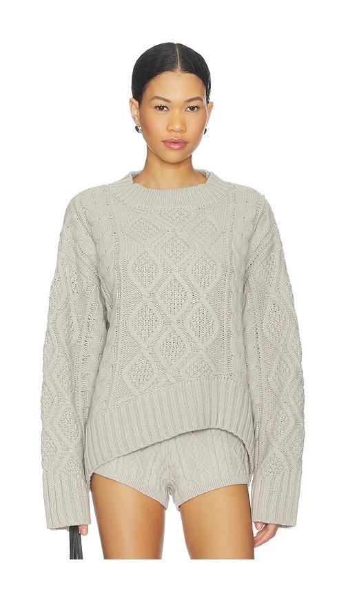 lioness liaison cable knit pullover in grey. - size s (also in xs, xxs)