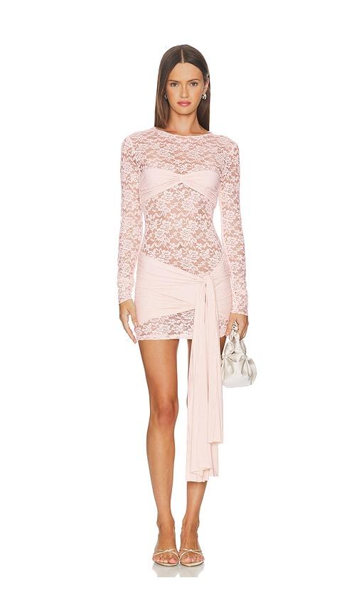 lioness midnight mini dress in blush. - size l (also in m, s)