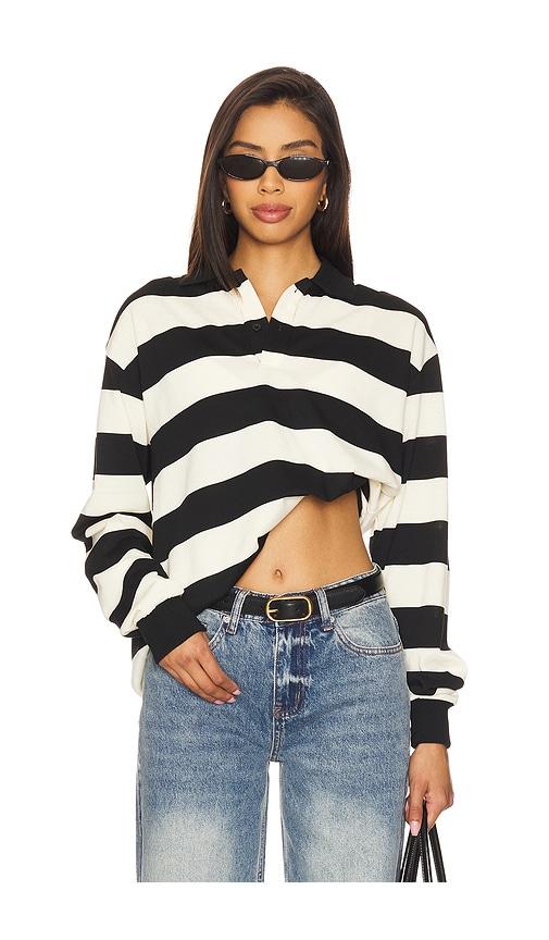 lioness nautica jersey in black,cream. - size m (also in xs, s)