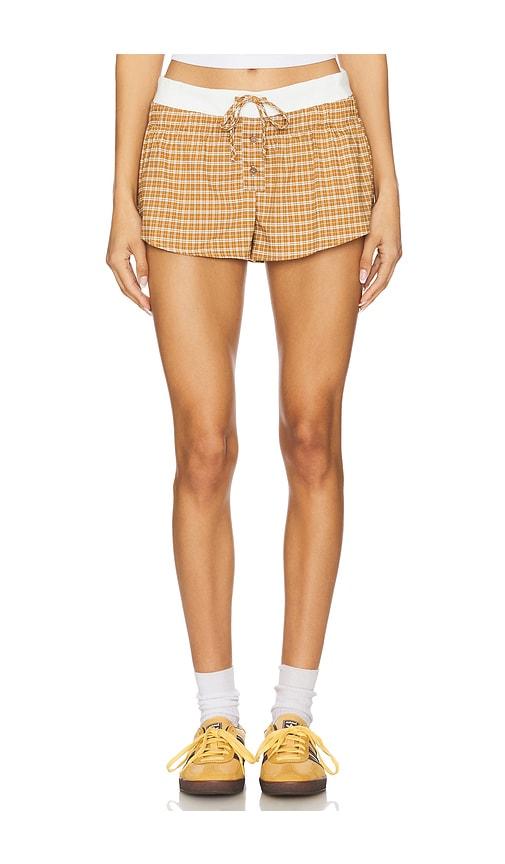 lioness nirvana short in mustard. - size xl (also in xs, xxs)