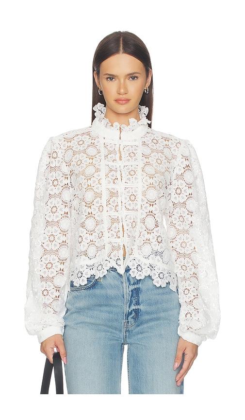 lioness overtime blouse in white. - size 10 (also in 6, 8)