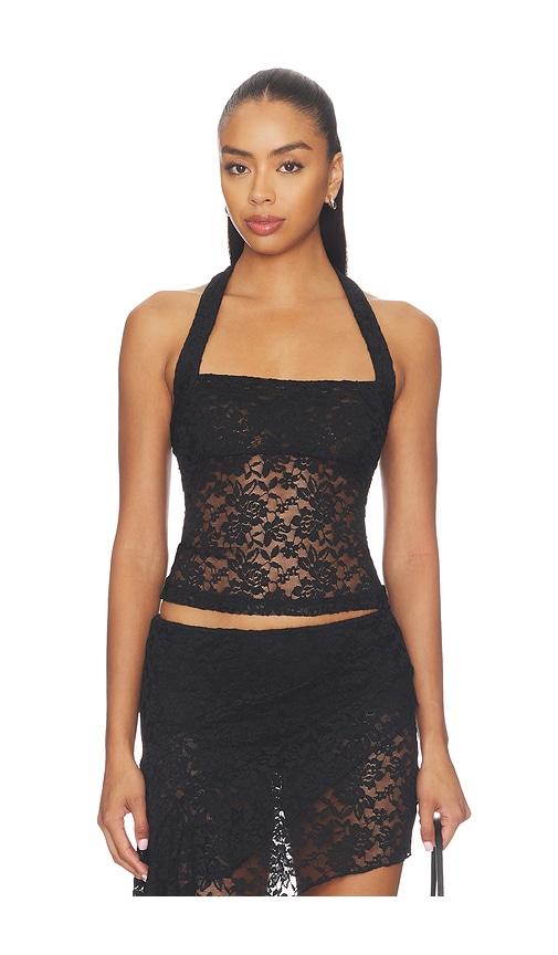 lioness palisades halter top in black. - size l (also in m, s, xl, xs, xxs)