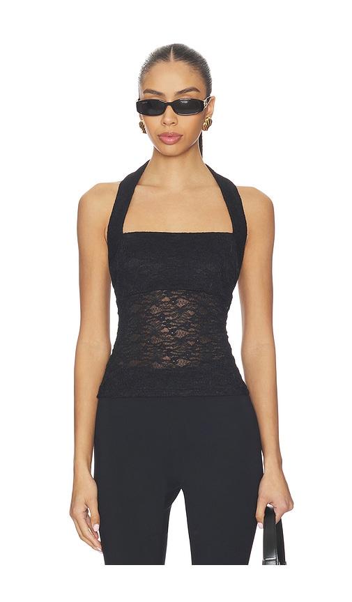 lioness palisades halter top in black. - size l (also in xxs, xs, s, m, xl, xxl)