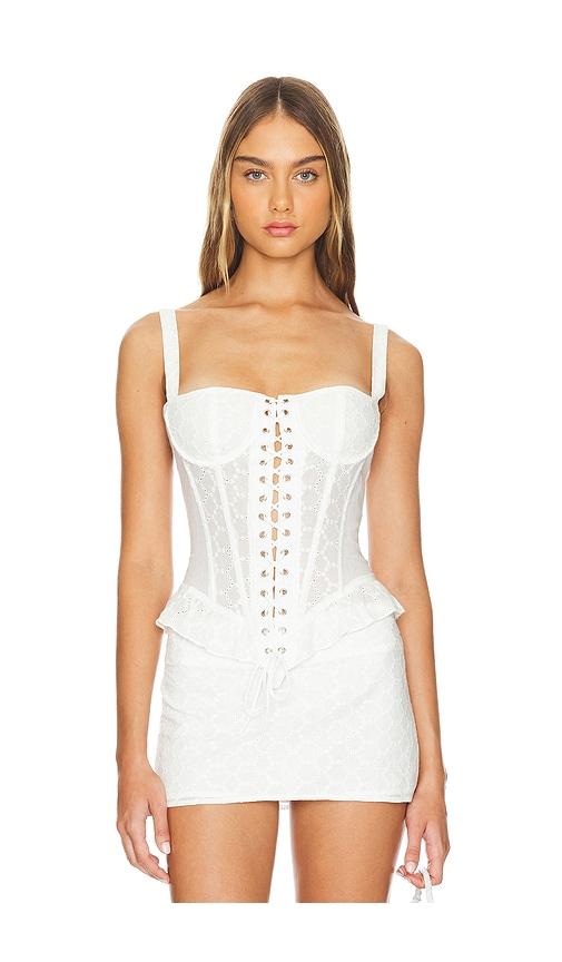 lioness prophecy tie up corset in white. - size l (also in xs, xl)