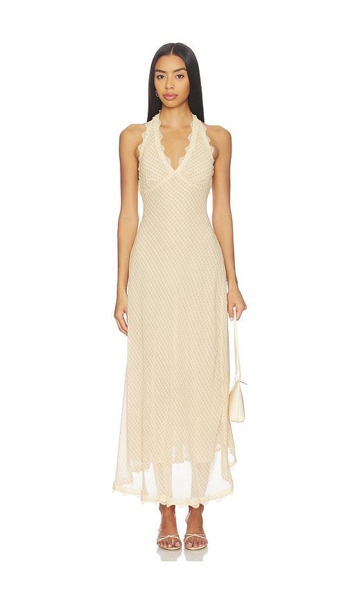 lioness stars align midi dress in nude. - size m (also in s, xs)