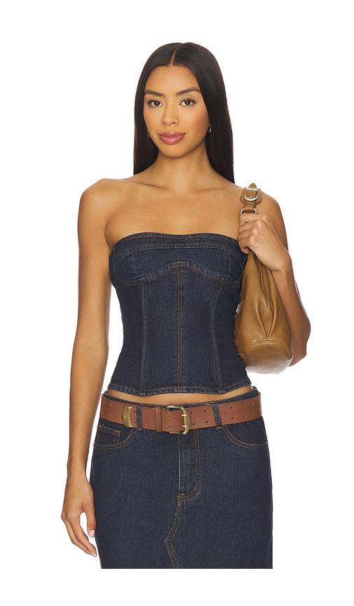 lioness sweetness strapless top in blue. - size xl (also in xs)