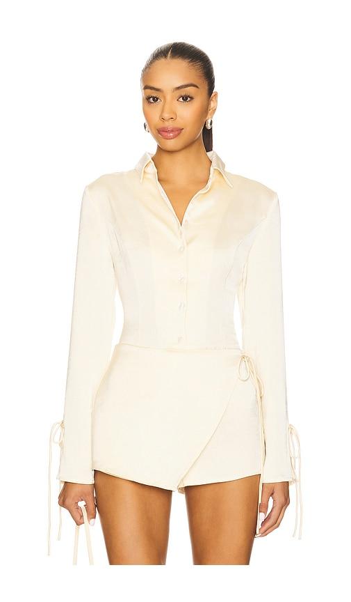 lioness west end girl top in cream. - size l (also in s, xs, m, xl, xxl)