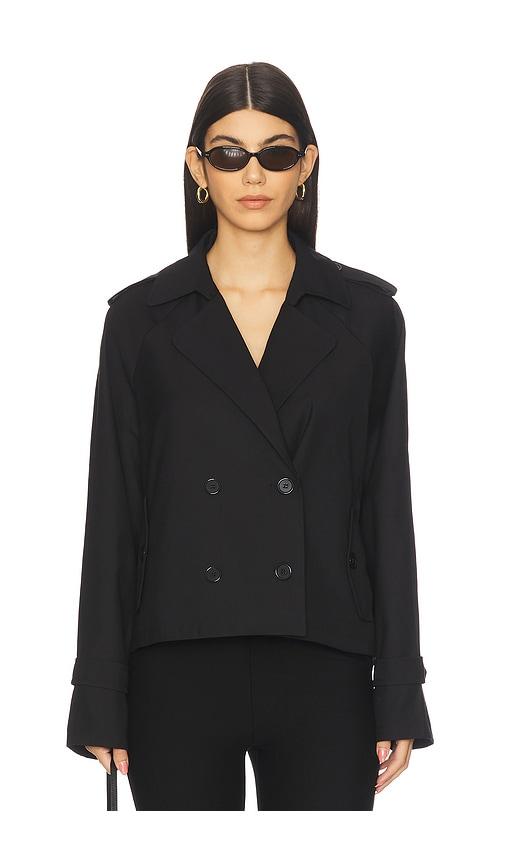 lioness x revolve cropped trencherous coat in black. - size l (also in s, xs, m)