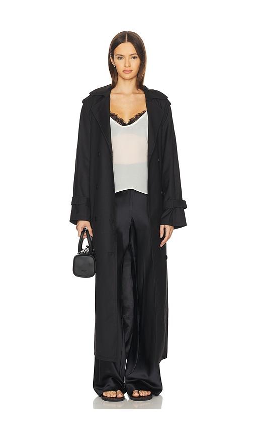 lioness x revolve penny trench coat in black. - size l (also in s, xxs, xl)
