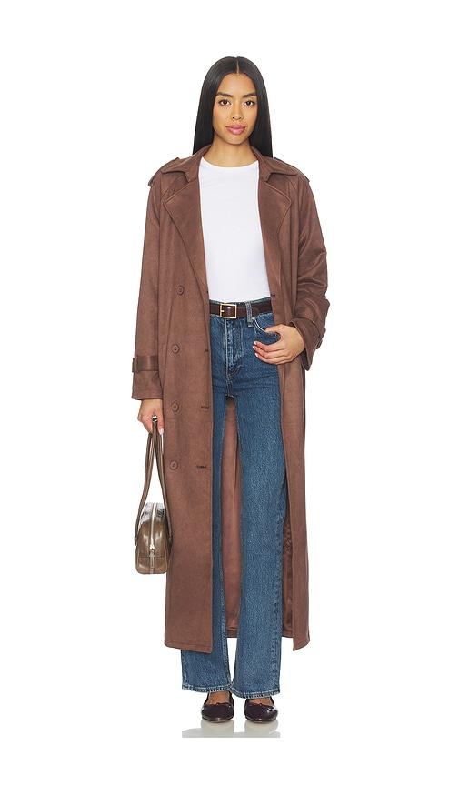 lioness x revolve penny trench coat in brown. - size xs (also in xxs)