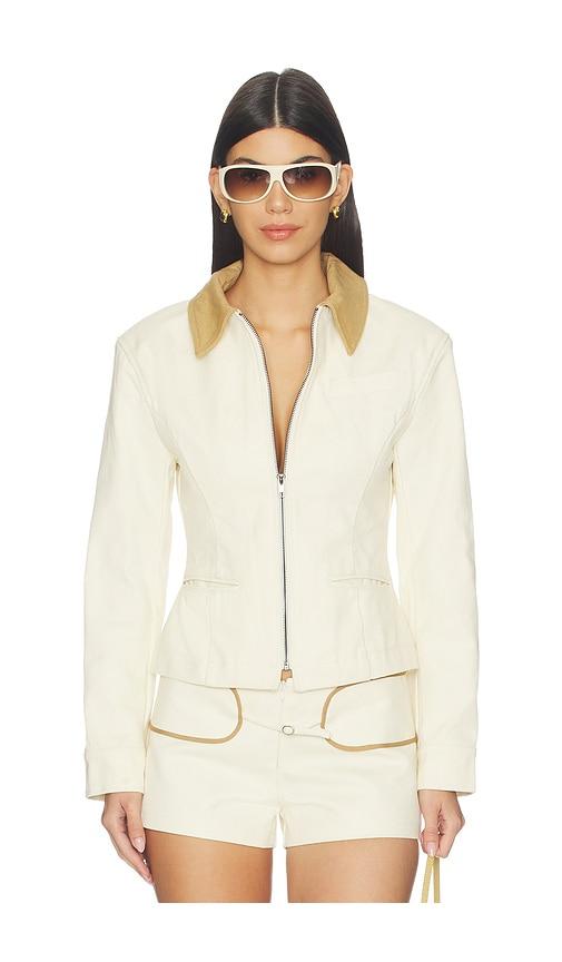 lioness x revolve soho jacket in cream. - size l (also in s, xxs, xs, m, xl)