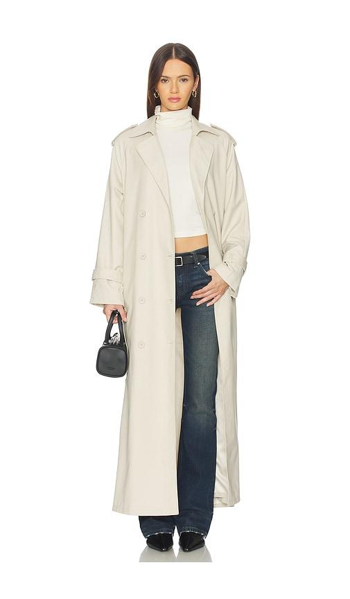 lioness x revolve trencherous coat in beige. - size l (also in s, xs, m)