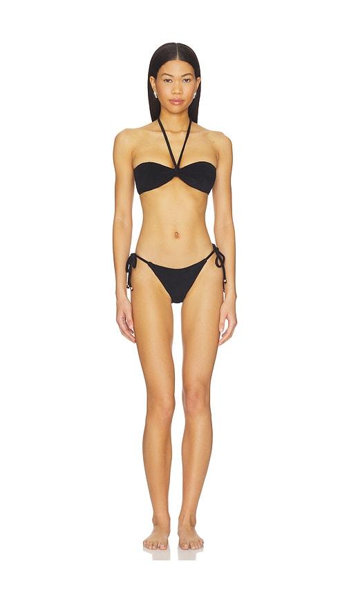 lisa marie fernandez bandeau string bikini set in black. - size m (also in xs)