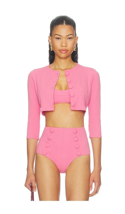 lisa marie fernandez cardigan in pink. - size l (also in xs, s, m)