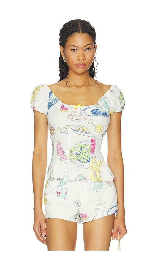lisa says gah pat top in white. - size l (also in m, s, xl, xs)