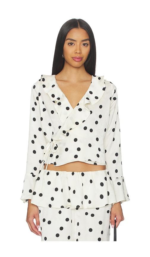 lisa says gah ricki wrap top in white. - size l (also in s, xs, m, xl, xxl)