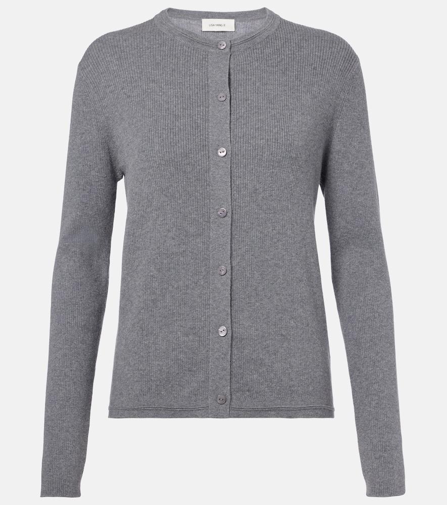 lisa yang abeena ribbed-knit cotton and cashmere cardigan