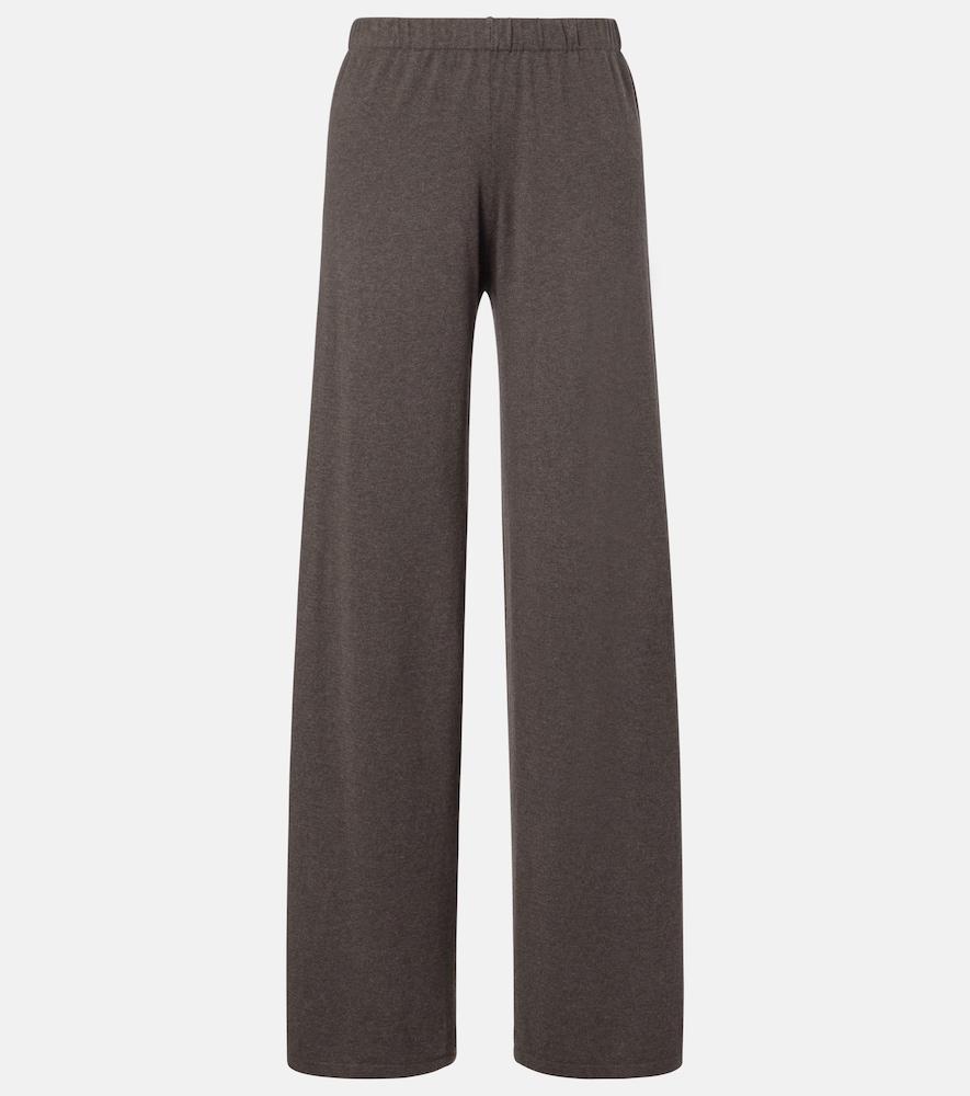 lisa yang aina cotton and cashmere wide-leg pants