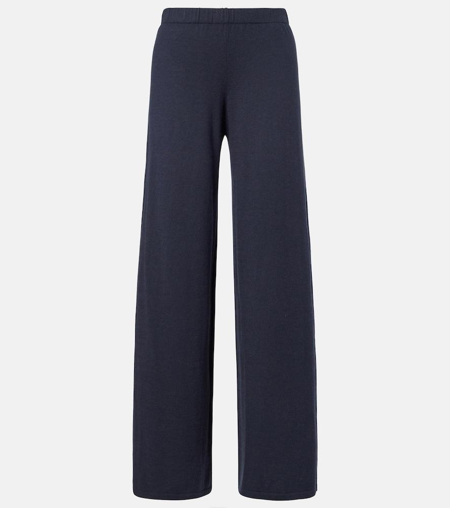 lisa yang aina cotton and cashmere wide-leg pants