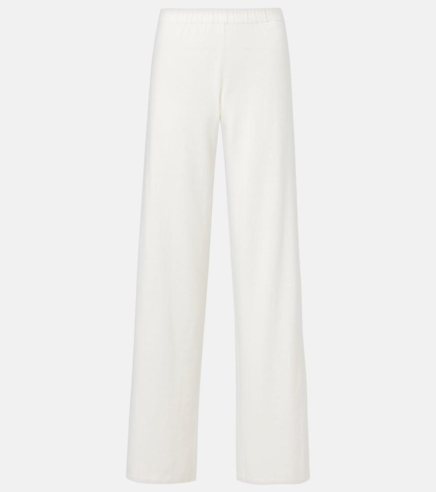lisa yang aina cotton and cashmere wide-leg pants